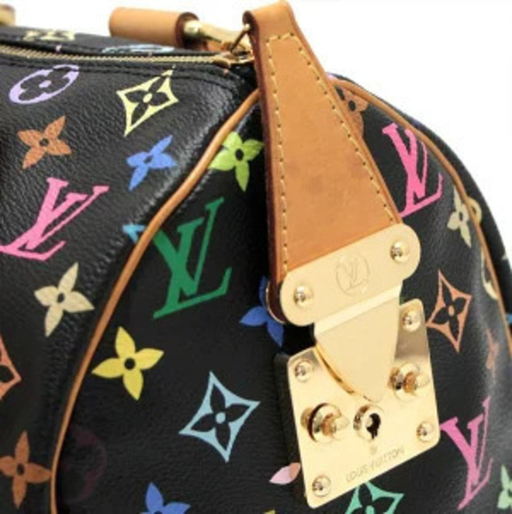 Louis Vuitton Speedy Handbag Boston Bag Multicolor Black Noir Black - Picture 6 of 7